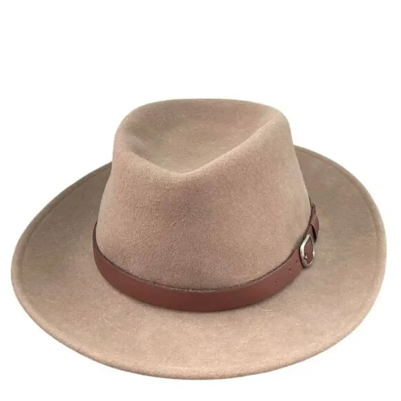 Bailey Briar Wool Fedora Hat with Taupe Brown Band